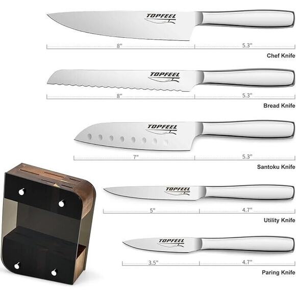Topfeel Kitchen knife block set 6pc - Picture 3 of 3